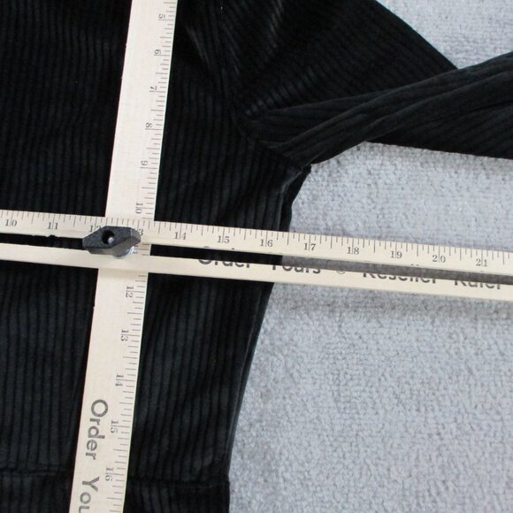 Fabletics Plush Rib Hooded Jumpsuit Womens Medium Short Black Cord Corduroy NWT - Picture 7 of 12